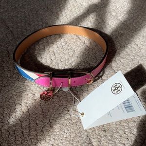 Tory Burch Striped Dog Collar